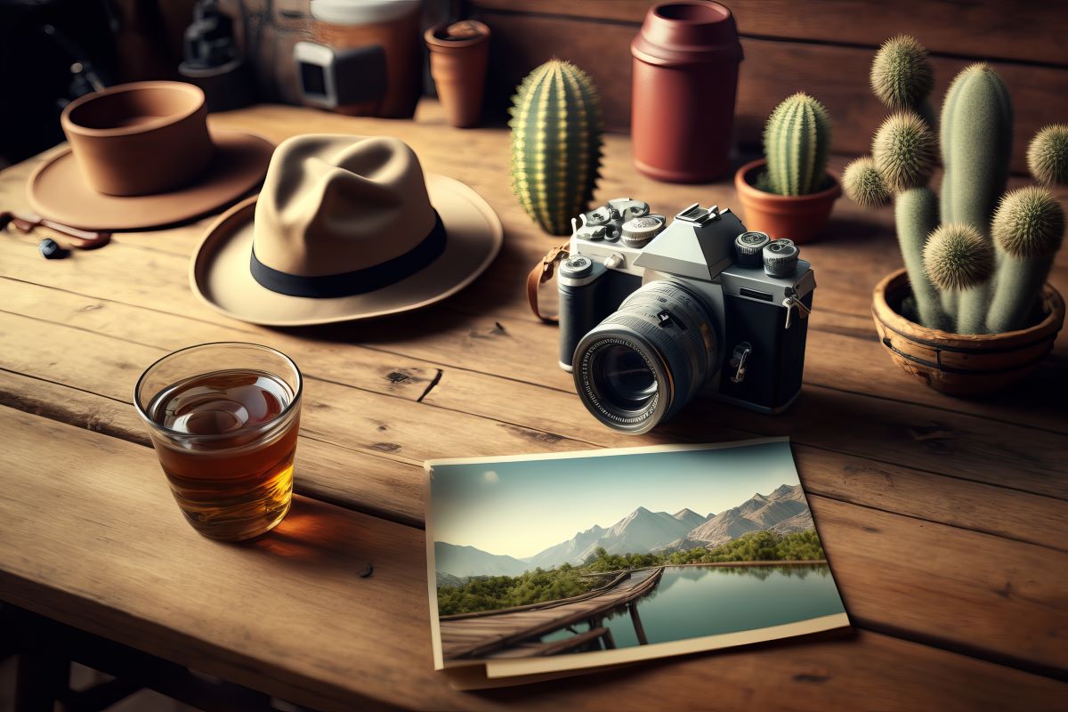 Аттрибуты путешествий на столе