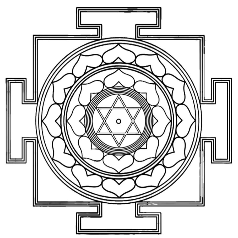 Black-and-white Surya Yantra billet