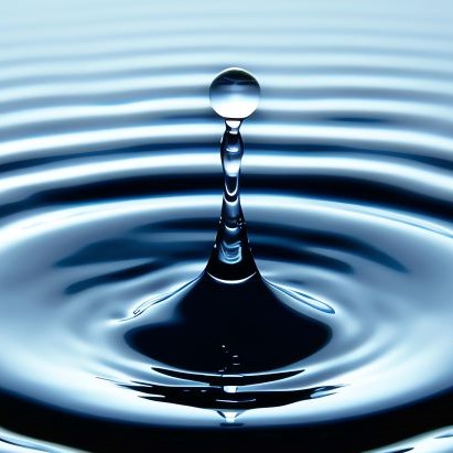 A drop of water caused circles on the water