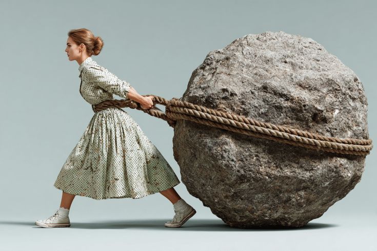 Тяжесть в виде каменной глыбы