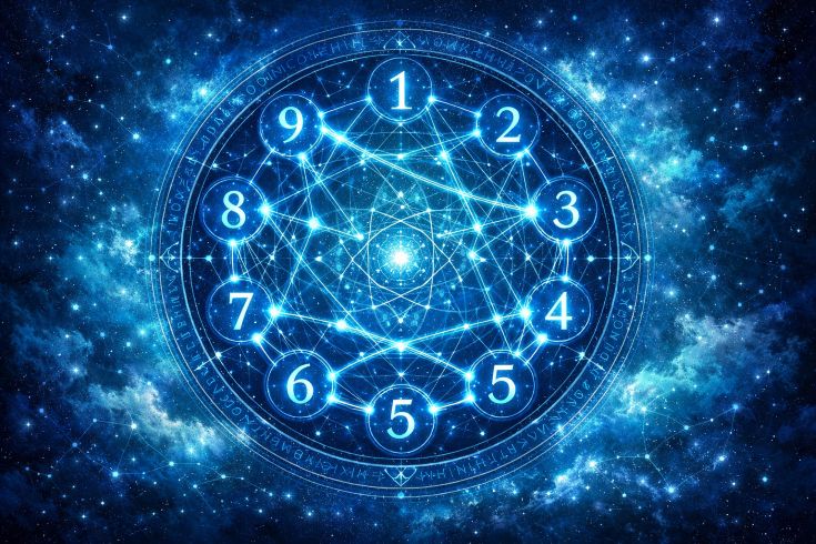 Мистическое космическое колесо совместимости нумерологии