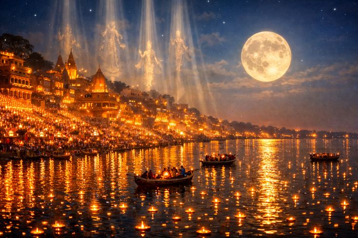 Kartik Purnima - миллионы дип на гхатах Варанаси