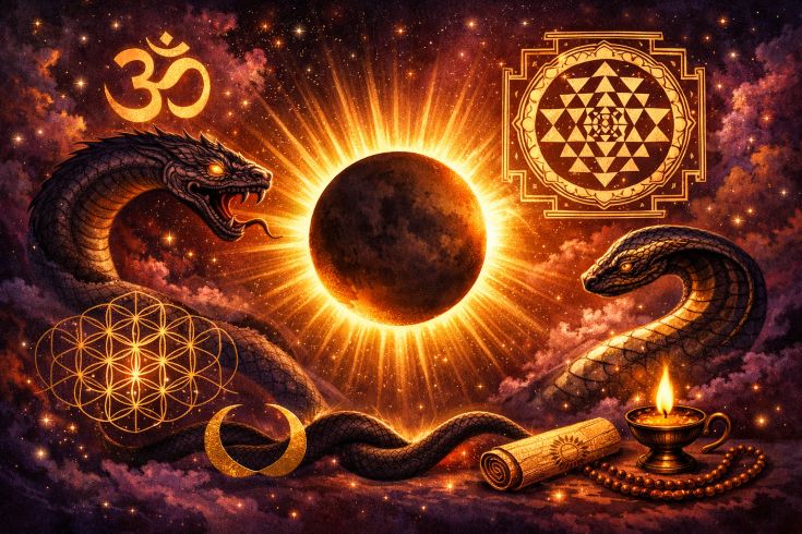 Ведическая иллюстрация к солнечному затмению